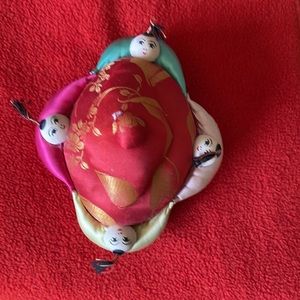 Vintage Chinese Pin Cushion/Holder with Original Sticker in Mandarin